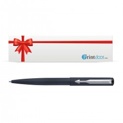 Printdoot Personalized Pen with Name, Customized Parker Vector CT Ball Pen Matte Black with Name Engraved on Both, Stainless Steel (1 Unit, Ink Color - Blue),