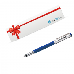 Printdoot Personalized Pen with Name, Customized Parker Vector Mettalix Fountain Pen with Free Blue Quink Ink Bottle with Metal Box Name Engraved on Both, Stainless Steel (1 Unit, Ink Color - Blue),