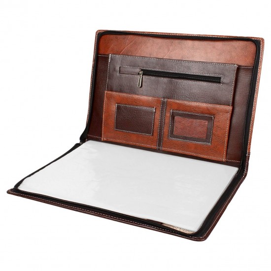 Printdoot.com Leatherette PU Material File & Folder for Holding Official Document, Certificate | 2 Tone Brown | 20 Leafs | Without Handle