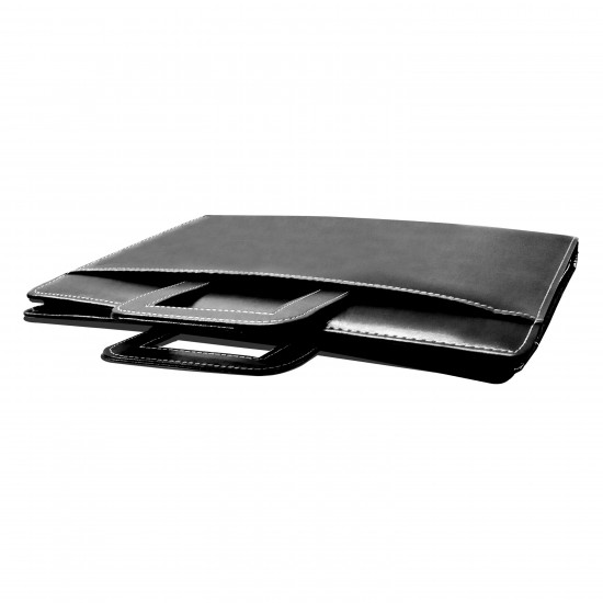 Printdoot.com Leatherette PU Material File & Folder for Holding Official Document, Certificate | Black Color | with 20 Leafs Fix | with Handle | Size B4