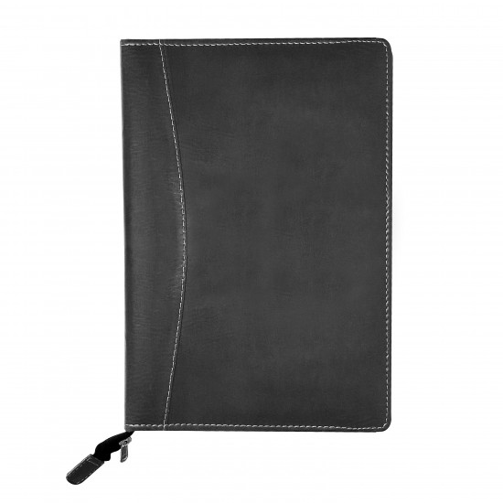 Leather 4 Ring Folder  | Size: FS | Color: Black (4 Ring Without Handle, 30 Leafs)