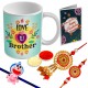 Printdoot.com Designer Rakhi combo for Bahiya Bhabhi Child - Lumba Pair Set with Child Rakhi, Roli Chawal and Ceremic mug (LoveYouBro)