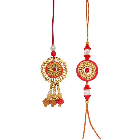 Printdoot.com Designer Rakhi combo for Bahiya Bhabhi Child - Lumba Pair Set with Child Rakhi, Roli Chawal and Ceremic mug (LoveYouBro)