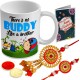 Printdoot.com Designer Rakhi combo for Bahiya Bhabhi - Lumba Pair Set, Roli Chawal and Ceremic mug (ThereIsNoBuddy)