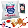 Printdoot.com Designer Rakhi combo for Bahiya Bhabhi Child - Lumba Pair Set with Child Rakhi, Roli Chawal and Pillow (TheMugBelongs)